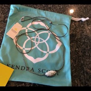 Kendra Scott Silver Necklace with White Pendant